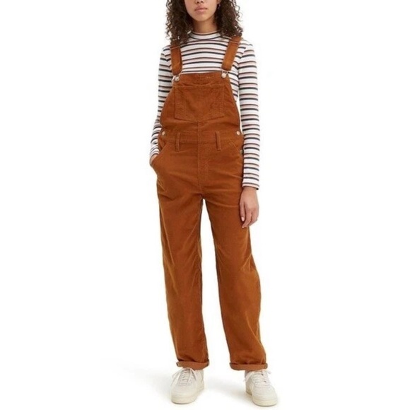 Levi's Pants - LEVI’S Overalls Loose Straight Leg Caramel Corduroy Size Large